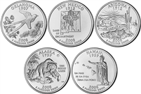 2008 P and D BU State Quarter 10 Coin Set