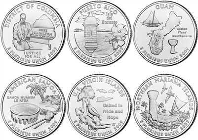 2009 P and D BU Territory Quarter 12 Coin Set