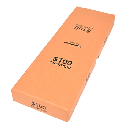 Guardhouse Orange $100 Quarter Box - Holds 10 Rolls