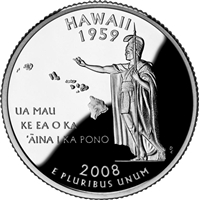 2008 - D Hawaii - Roll of 40 State Quarters
