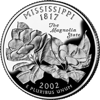 2002 - D Mississippi - Roll of 40 State Quarters