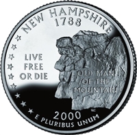2000 - D New Hampshire State Quarter