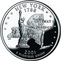 2001 - D New York - Roll of 40 State Quarters