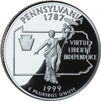 1999 - P Pennsylvania - Roll of 40 State Quarters