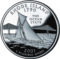 2001 - D Rhode Island - Roll of 40 State Quarters