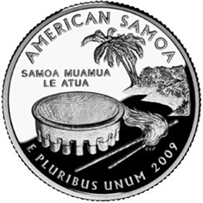 2009 - D American Samoa Territory Quarter Single Coin