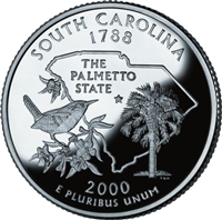 2000 - D South Carolina - Roll of 40 State Quarters
