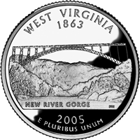 2005 - D West Virginia - Roll of 40 State Quarters