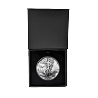 1989 U.S. Silver Eagle in Plastic Air Tite in Magnet Close Black Gift Box - Gem Brilliant Uncirculated