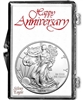 1993 U.S. Silver Eagle in Happy Anniversary Holder - Gem Brilliant Uncirculated