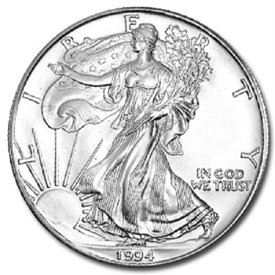 1994 U.S. Silver Eagle - Gem Brilliant Uncirculated with Certificate of Authenticity