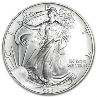 1995 U.S. Silver Eagle - Gem Brilliant Uncirculated with Certificate of Authenticity