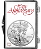 1998 U.S. Silver Eagle in Happy Anniversary Holder - Gem Brilliant Uncirculated
