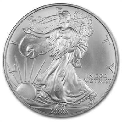 2003 U.S. Silver Eagle - Gem Brilliant Uncirculated with Certificate of Authenticity