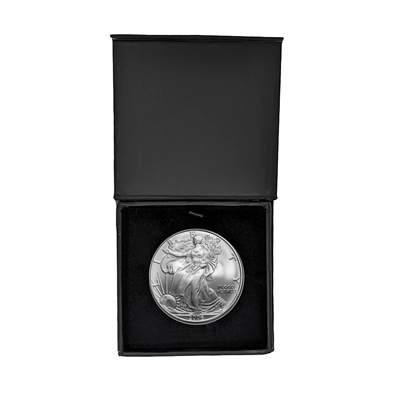 2006 U.S. Silver Eagle in Plastic Air Tite in Magnet Close Black Gift Box - Gem Brilliant Uncirculated