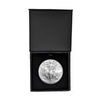 2008 U.S. Silver Eagle in Plastic Air Tite in Magnet Close Black Gift Box - Gem Brilliant Uncirculated