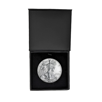 2011 U.S. Silver Eagle in Plastic Air Tite in Magnet Close Black Gift Box - Gem Brilliant Uncirculated