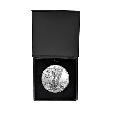 2012 U.S. Silver Eagle in Plastic Air Tite in Magnet Close Black Gift Box - Gem Brilliant Uncirculated