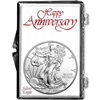 2018 U.S. Silver Eagle in Happy Anniversary Holder - Gem Brilliant Uncirculated