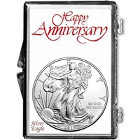 2018 U.S. Silver Eagle in Happy Anniversary Holder - Gem Brilliant Uncirculated