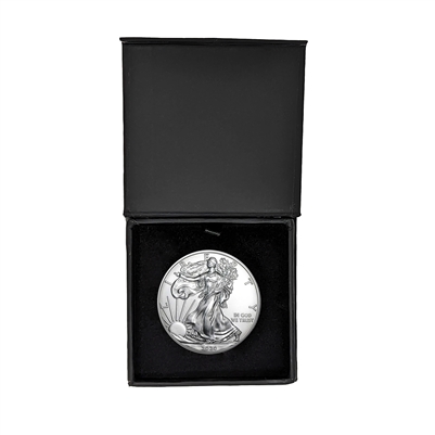 2020 U.S. Silver Eagle in Plastic Air Tite in Magnet Close Black Gift Box - Gem Brilliant Uncirculated