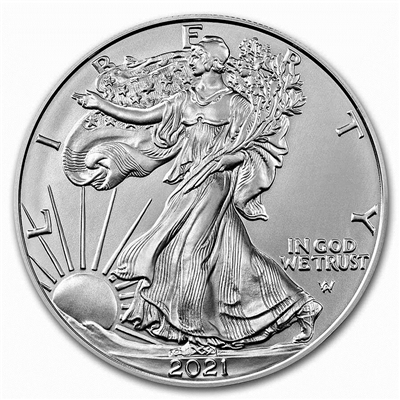 2021 U.S. Silver Eagle Type 2 (New Reverse) with our Certificate of Authenticity