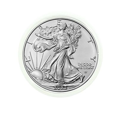 2023 U.S. Silver Eagle Gem Brilliant Uncirculated in Plastic Air-Tite Holder with Certificate of Authenticity