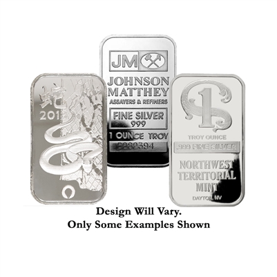 10 Various Designs 1 Oz .999 Bar - Our Choice of Design