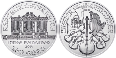 2014 Vienna Philharmonic One Ounce Silver Coin
