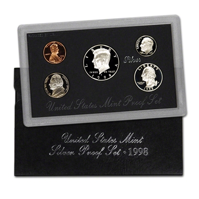 1998 S U.S. Mint Silver Proof Set in OGP with CoA