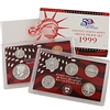 1999 U.S. Mint 9-coin Silver Proof Set - OGP box & COA