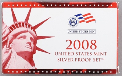 2008 U.S. Mint 14-coin Silver Proof Set - OGP box & COA