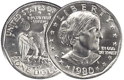 1980 - D Susan B. Anthony Dollar - Single Coin