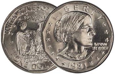 1981 - D Susan B. Anthony Dollar - Single Coin