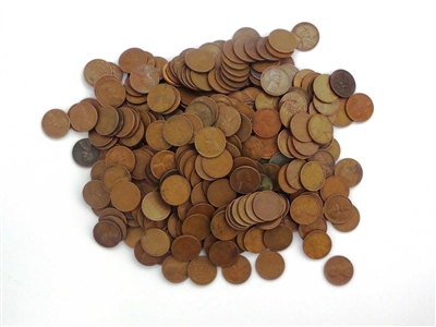 Lot of 1000 Mixed Wheat Pennies Circulated Condition Unsearched