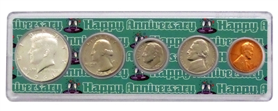 1968 - Anniversary Year Coin Set in Happy Anniversary Holder