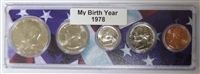 1978 Birth Year Coin Set in American Flag Holder