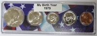 1979 Birth Year Coin Set in American Flag Holder