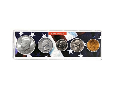 1988 Birth Year Coin Set in American Flag Holder