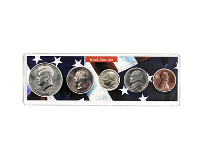 1989 Birth Year Coin Set in American Flag Holder