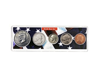 1991 Birth Year Coin Set in American Flag Holder