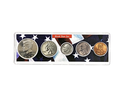 1998 Birth Year Coin Set in American Flag Holder