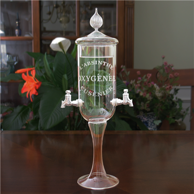 Etched Glass Petite 2 Spout Absinthe Fountain