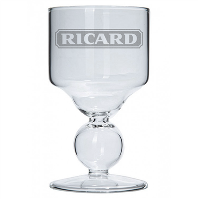 Ricard Etched Premium Bubble Reservoir Pastis Glass Blown