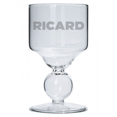 Ricard Etched Premium Bubble Reservoir Pastis Glass Blown