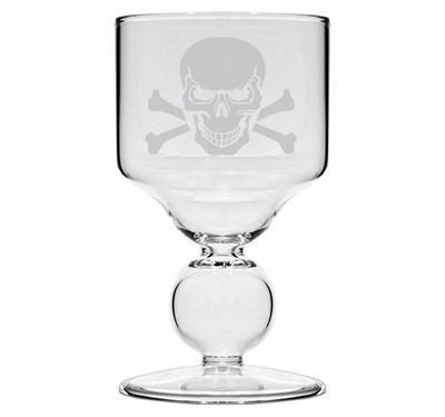 Skull Etched Premium Bubble Reservoir Glass Blown