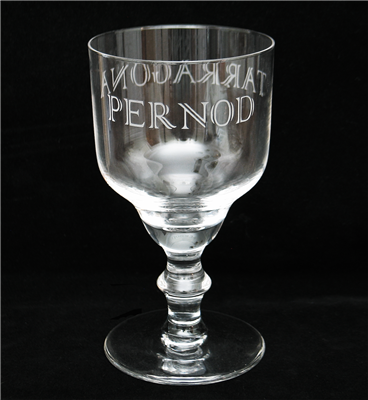 Etched Tarragona Absinthe Glass (Blown)