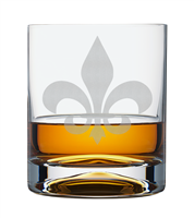Whiskey Glass with Fleur De Lys etching