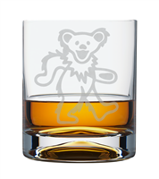 Whiskey Glass with Grateful Dead Bear etching