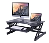 Rocelco 32" Sit To Stand Adjustable Height Desk Riser w/Easy-Lift Handles (Black)